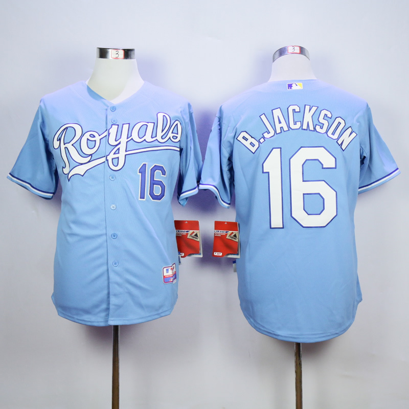 Men Kansas City Royals #16 B.Jackson Light Blue MLB Jerseys